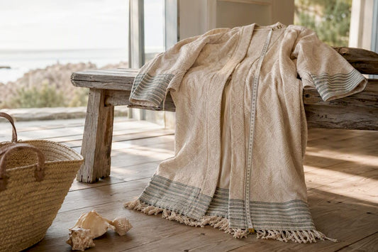 Measuring kimono robe length indoors