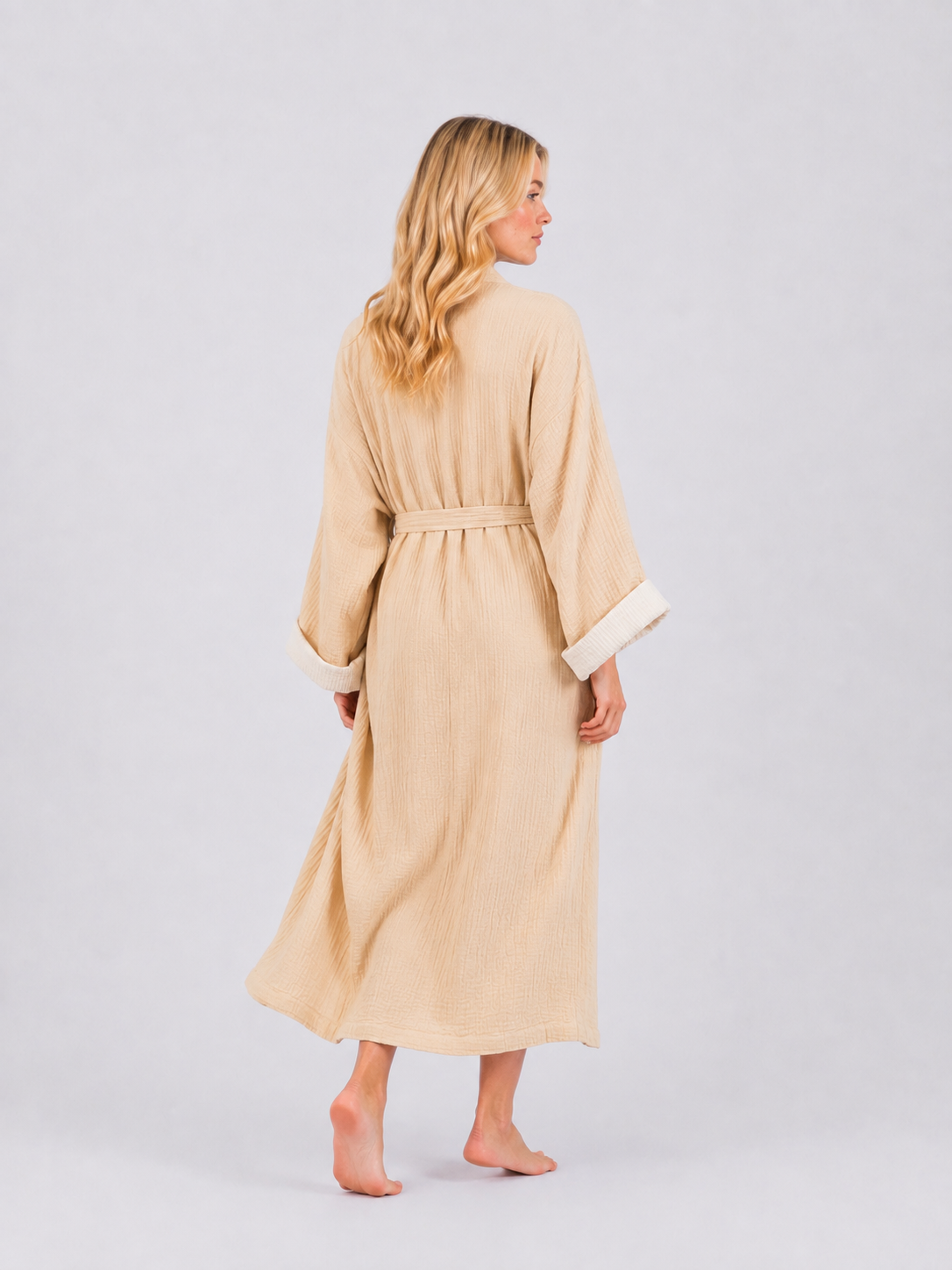 Zen Four-Layer Turkish Cotton Muslin Kimono Robe