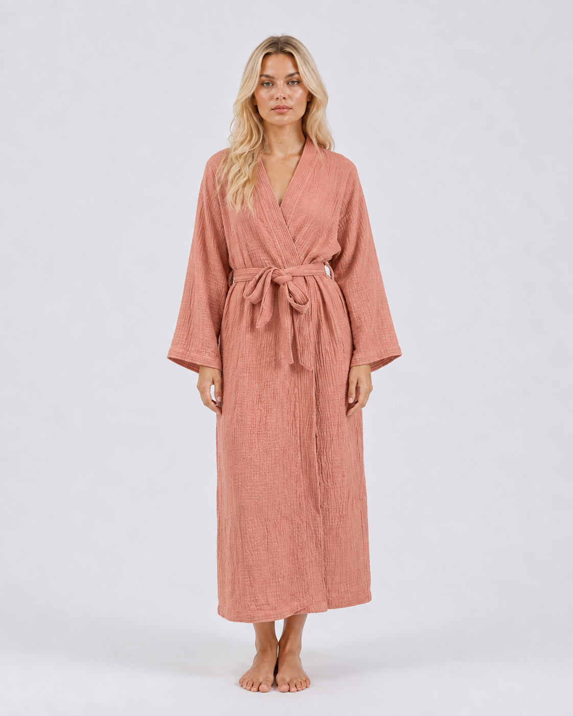 Zen Four-Layer Turkish Cotton Muslin Kimono Robe