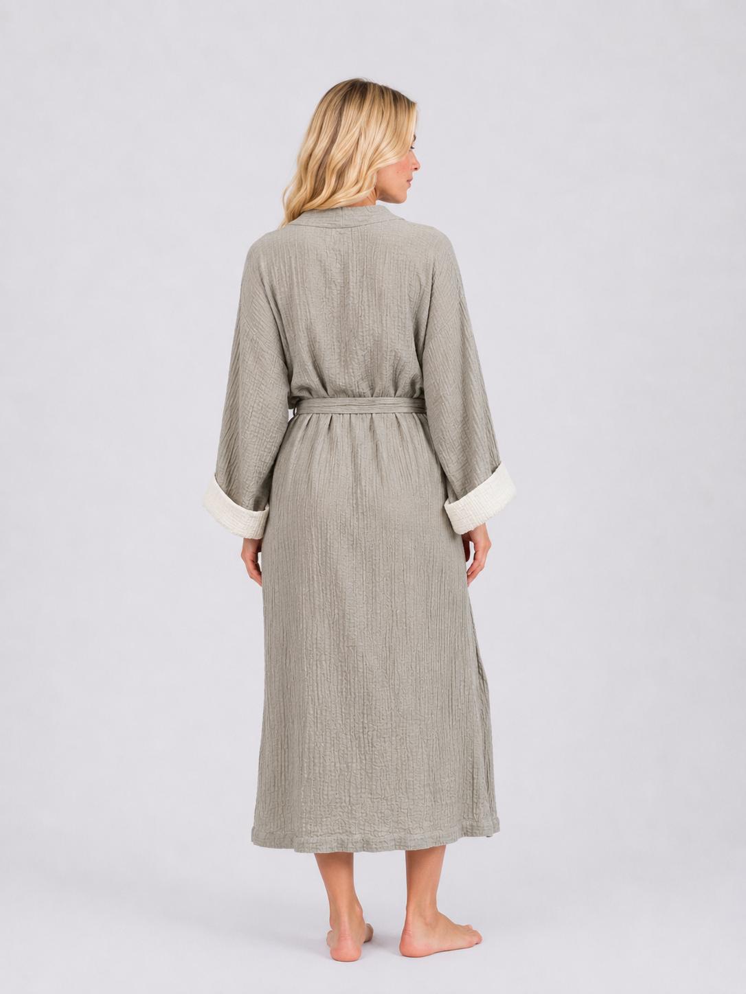 Zen Four-Layer Turkish Cotton Muslin Kimono Robe