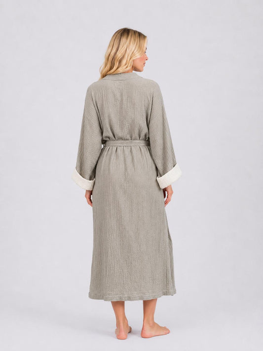 Zen Four-Layer Turkish Cotton Muslin Kimono Robe