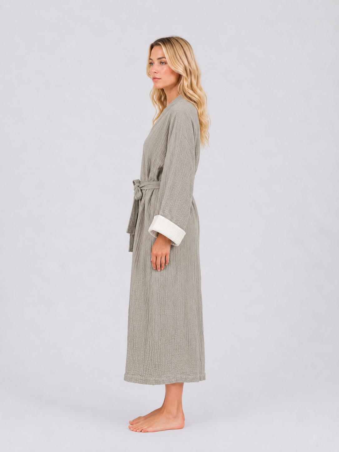 Zen Four-Layer Turkish Cotton Muslin Kimono Robe